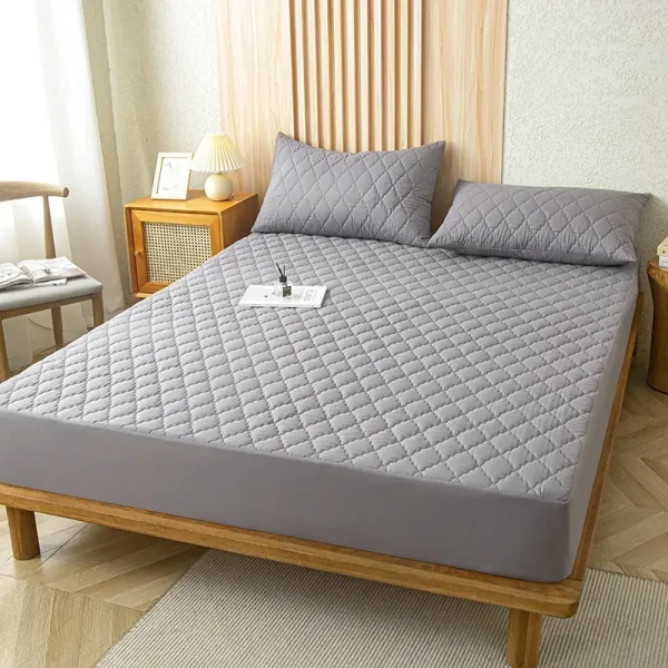 housse protège matelas imperméable gris 160x200