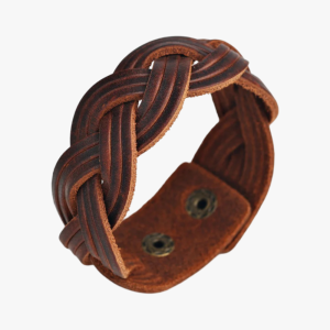 Men's Classic Braided Brown Leather Bracelet