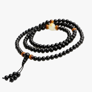 Men's Natural Black Bead Bracelet