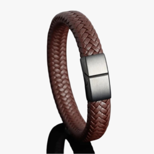 Men's Brown Braided Leather Bracelet
